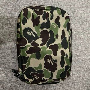 A Bathing Ape BAPE Pouch Mini Bag Small Bag Camo APE HEAD Nylon Used Japan